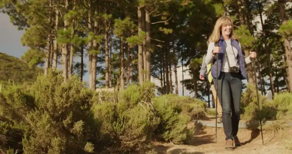 walking in nature sunlight