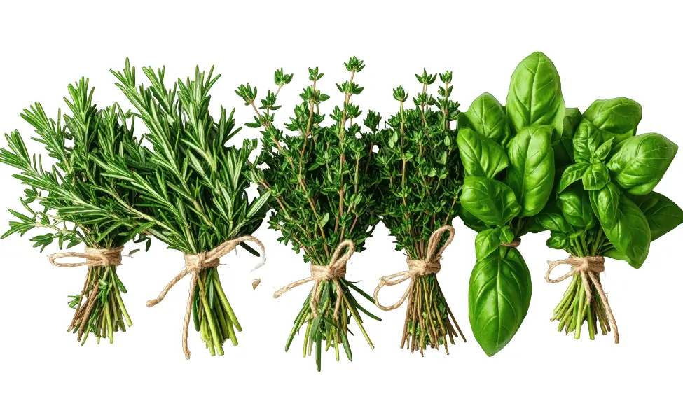 Your fresh kitchen herbs side by side