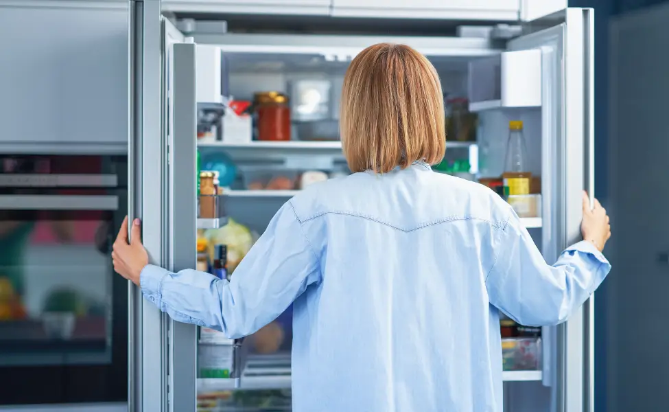 women looking in the fridge