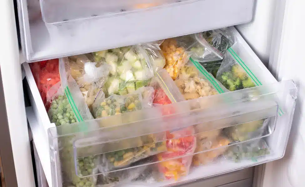 splitting food into single portions to freeze